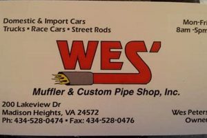 Wes Muffler: Expert Muffler Repair in Madison Heights, VA Best Mufflers for Cars & Trucks | Performance, Sound & Durability Upgrades Wes Muffler: Expert Muffler Repair in Madison Heights, VA | Best Mufflers for Cars & Trucks | Performance, Sound & Durability Upgrades